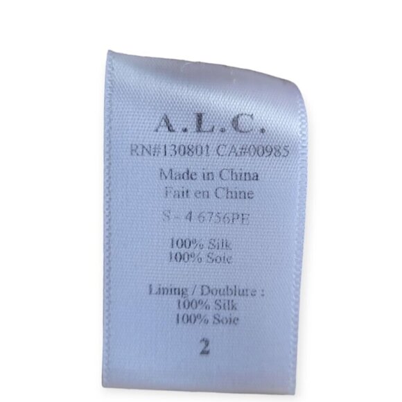 100% Silk A.L.C. Black and White Shift Dress Size 2 - Picture 8 of 11